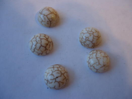(image for) 12mm White round cabs (bag of 5) #CAB-62